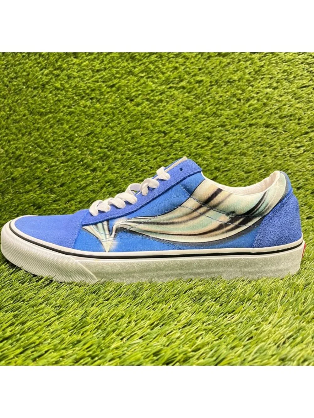 Vans Old Skool Warp Nebulas Blue Chrome Mens Size 12 Athletic Shoes Sneakers